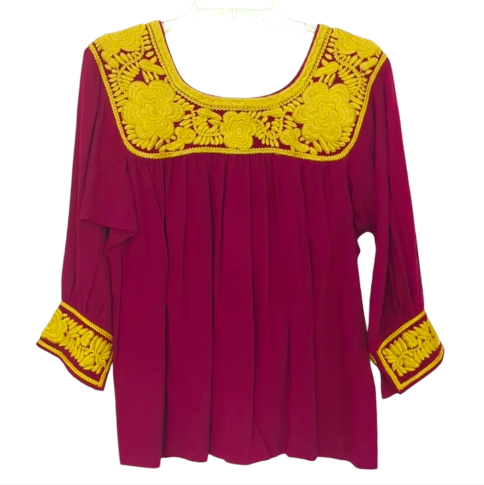 NWT SISTER MARY EMBROIDERED TOP